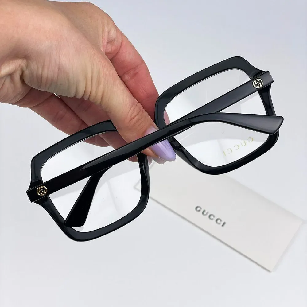 Gucci GG1318O 001 BRAND NEW Eyeglasses Black Square Women